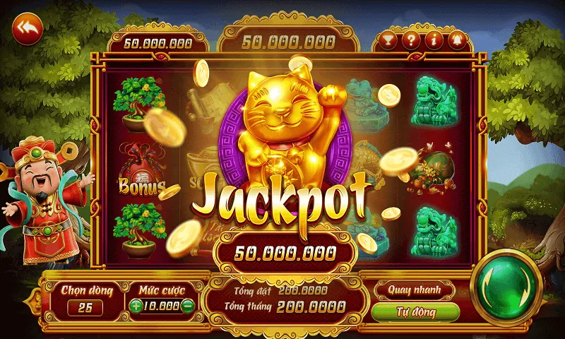 Hình ảnh các máy đánh bạc (slot game) với jackpot lớn